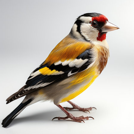 A charming Goldfinch (Carduelis carduelis) perched elegantly.の素材
