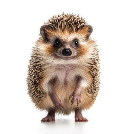 A lovable Hedgehog (Erinaceus europaeus) curiously exploring.の素材