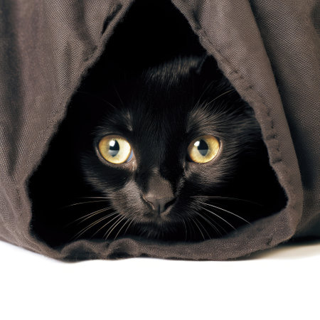 A Bombay Cat (Felis catus) as a ninja, hiding in a tiny shadow.の素材