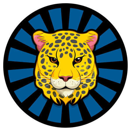 A vector illustration of a tiger head with a comic-style backgroundのイラスト素材