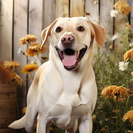 "A friendly Labrador Retriever brings joy and loyalty."の素材