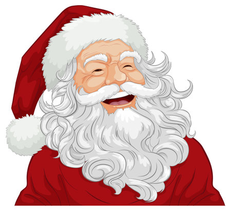 A jolly Santa Claus character wearing a smile on his faceのイラスト素材