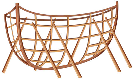 Vector cartoon illustration of a wooden boat structureのイラスト素材