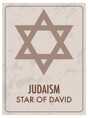 A vibrant and playful vector illustration of a Jewish Star of David on a greeting cardのイラスト素材