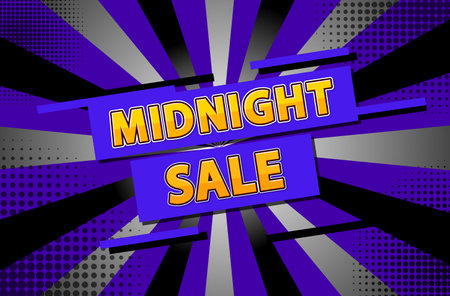Illustration of a midnight sale event with a vintage comic aestheticのイラスト素材