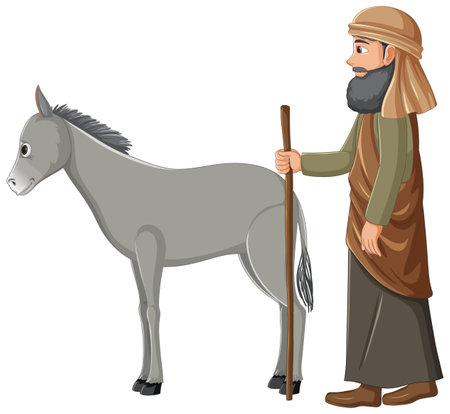 Illustration of Joseph from the Nativity story in ancient Israelのイラスト素材