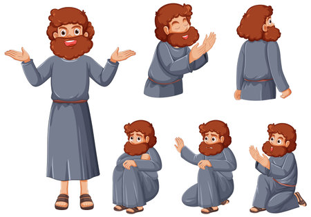 A vector cartoon illustration of an ancient man from the Middle Eastのイラスト素材