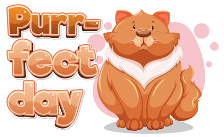 A hilarious cartoon illustration capturing a purr-fect day in a funny wayのイラスト素材