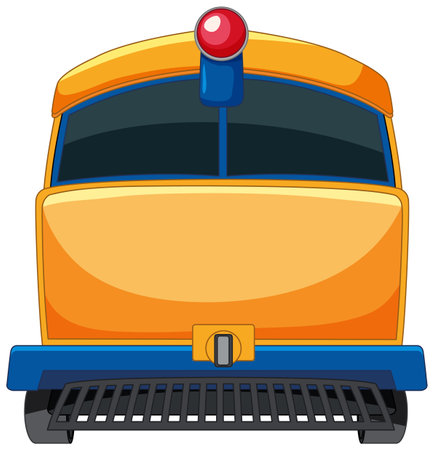 Front view of a vibrant cartoon school busのイラスト素材