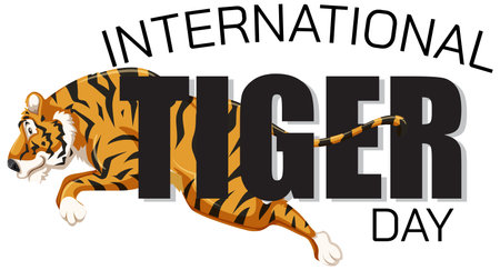 Illustration for the global awareness of tiger conservation.のイラスト素材