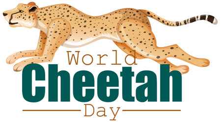 Illustration of a cheetah in motion for awareness eventのイラスト素材