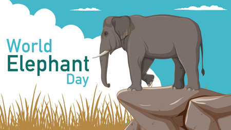 Vector graphic of an elephant for a global eventのイラスト素材