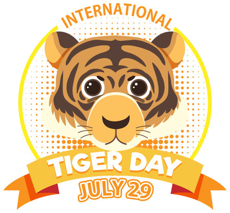 Colorful vector graphic for International Tiger Day eventのイラスト素材