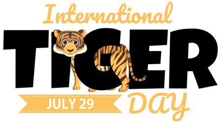 Vector illustration for International Tiger Day, July 29のイラスト素材