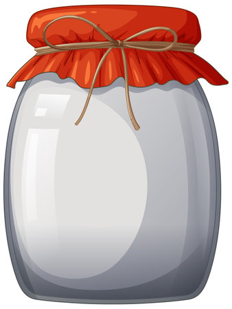 Vector illustration of a sealed empty glass jarのイラスト素材