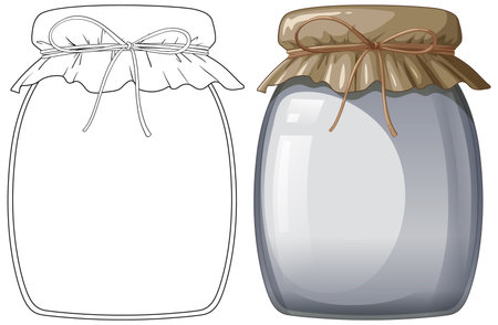 Vector illustration of an empty glass jar with lidのイラスト素材