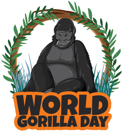 Illustration celebrating World Gorilla Day eventのイラスト素材