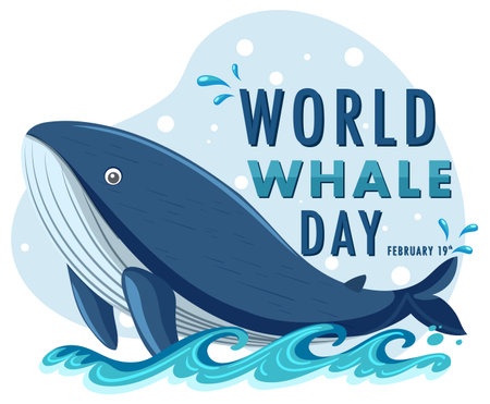 Vector graphic of a whale for World Whale Dayのイラスト素材