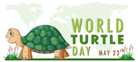 Cute turtle graphic for World Turtle Day eventのイラスト素材