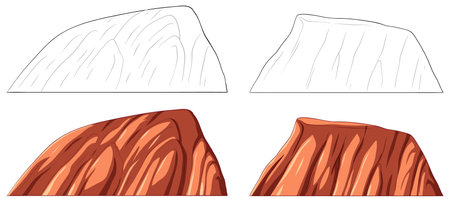 Four vector illustrations of geological rock layersのイラスト素材