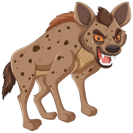 Vector graphic of an aggressive hyena snarlingのイラスト素材