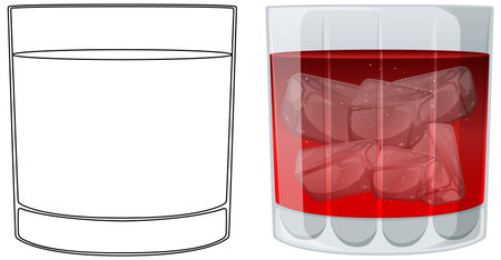 Vector illustration of a refreshing iced beverageのイラスト素材