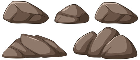 Set of stylized vector stones in various shapesのイラスト素材