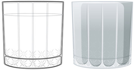 Two styles of crystal glass vector designのイラスト素材
