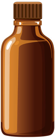 Vector illustration of an empty amber medicine bottleのイラスト素材