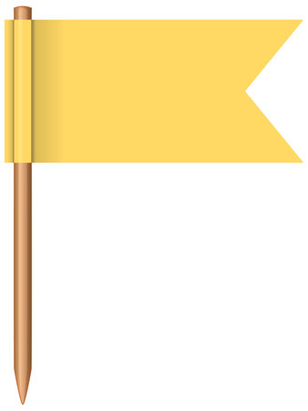 Vector illustration of a yellow flag on a poleのイラスト素材