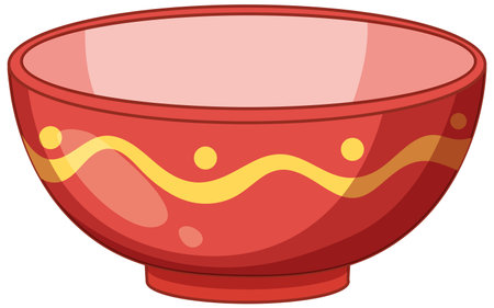 Vector illustration of a red decorative bowlのイラスト素材