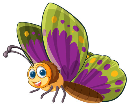 Vibrant butterfly with a cheerful expressionのイラスト素材