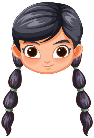 Vector illustration of a smiling young girlのイラスト素材