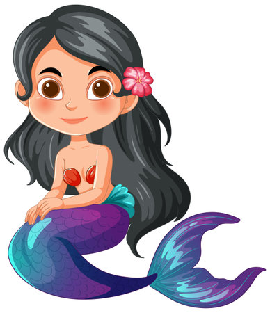 Vector illustration of a happy young mermaidのイラスト素材