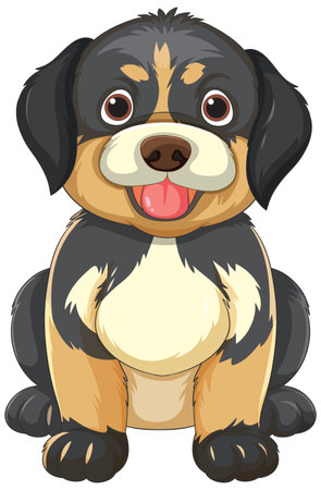 Cute dog with a happy expressionのイラスト素材