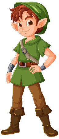 Elf character ready for an adventureのイラスト素材