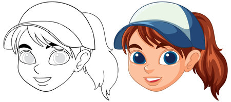 Smiling tennis player with a capのイラスト素材