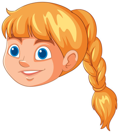 Illustration of a girl with blonde braidのイラスト素材