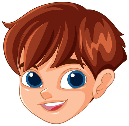 Happy boy with big blue eyesのイラスト素材