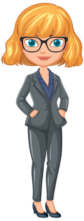 Illustration of a confident woman in a suitのイラスト素材