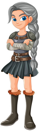 A strong, confident female warrior characterのイラスト素材