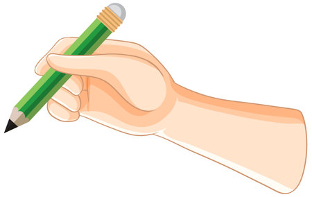 Illustration of a hand gripping a pencilのイラスト素材