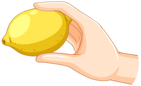 Illustration of a hand holding a lemonのイラスト素材