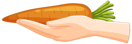 Illustration of a hand holding a carrotのイラスト素材