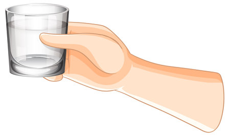 Illustration of a hand holding a glassのイラスト素材