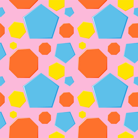 Seamless pattern with vibrant geometric shapesのイラスト素材