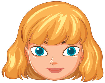 Illustration of a smiling blonde cartoon characterのイラスト素材