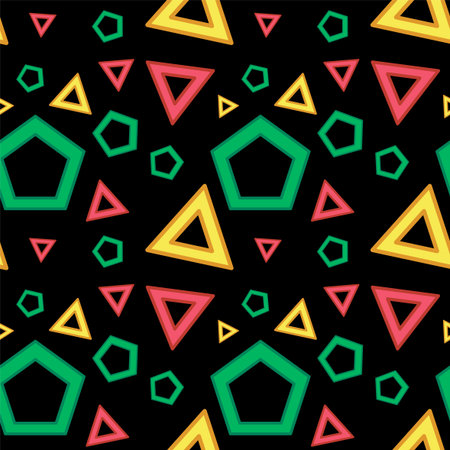 Seamless pattern with triangles and pentagons