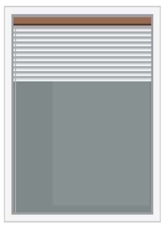 Illustration of a window with closed blindsのイラスト素材