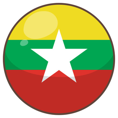 Circular design featuring Myanmar's national flagのイラスト素材